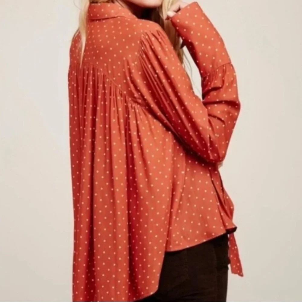 Free People Orange Blouse - Picture 3 of 5